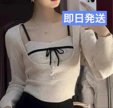 [ 당일 발송 ] 새상품 왕홍 나탈리 리본 상의 앤마리풍 한국