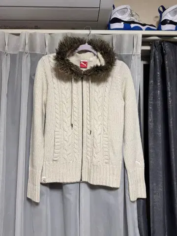 PUMA 후드 부착 니트 후드티