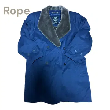 Rope 네이비 더블 브레스트 모즈 코트