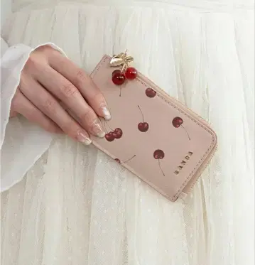 RANDA 체리 프린트 프래그먼트 케이스 핑크 패스 케이스