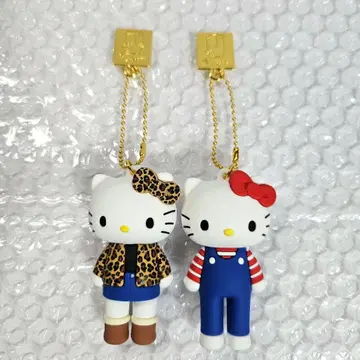 헬로키티전 시크릿 마스코트 참 A 오버롤 레오파드 무늬