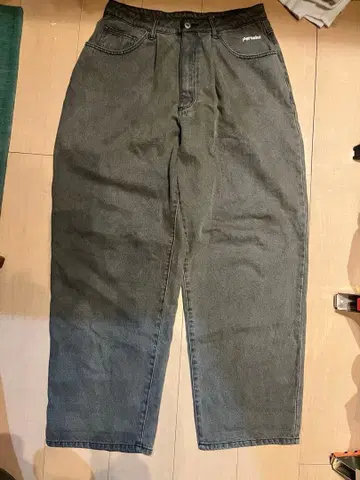 Perushiru 그레이 와이드 팬츠