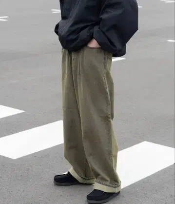 Perushiru 그레이 와이드 팬츠