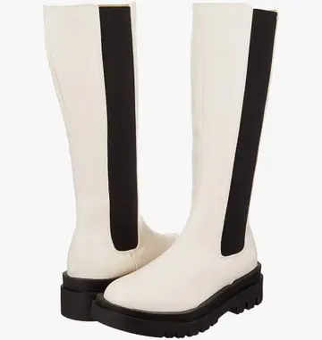 화이트와 블랙의 롱 부츠