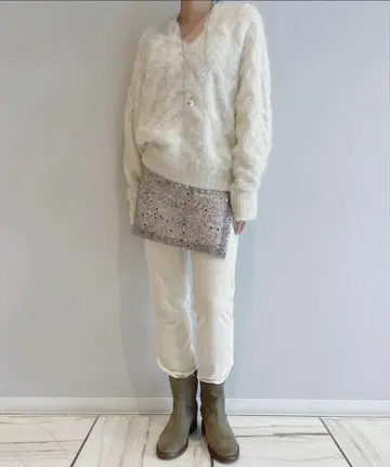 스팽글 클러치백 실버