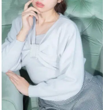 evelyn 리본 펄 니트 아이스 그레이