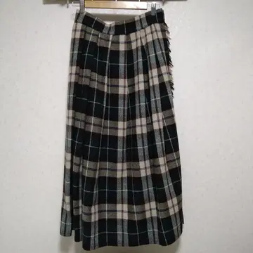 유나이티드 애로우즈 체크 무늬 랩 롱 스커트