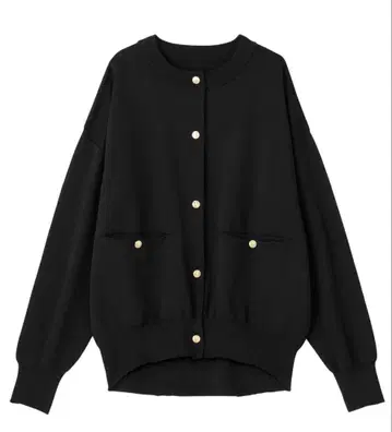 블랙 긴팔 가디건 골드 버튼 L 새상품!