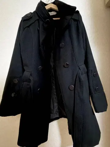 블랙 트렌치 코트 허리 벨트 포함