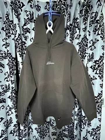 Dickies 브라운 후드 부착 후드티