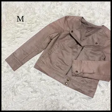 [ 스웨이드 느낌 라이더 자켓 ] M 스모키 핑크 여성용