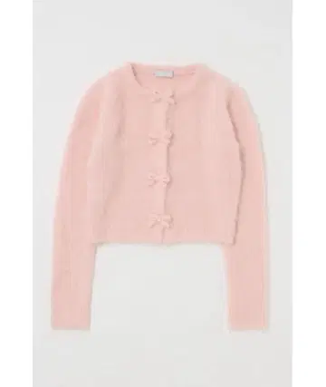 moussy 프론트 리본 가디건 핑크