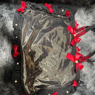 자카마트 이타백 프릴 디자인 블랙 레드 빨간색 블랙 A3