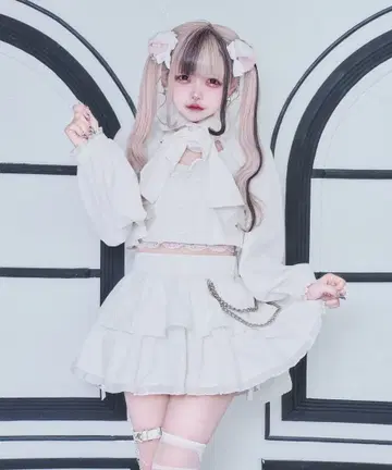 nyan Me 가장 귀여운 세트업 화이트