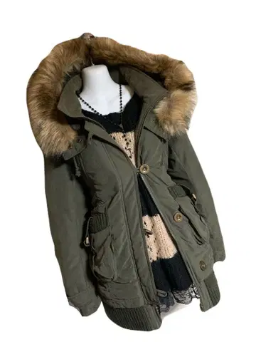 y2k 헤이세이 갸루 퍼 충전솜 밀리터리 자켓 모즈 코트