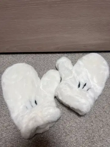 [ 성인용 ] 디즈니 미키 화이트 플리스 미튼 장갑