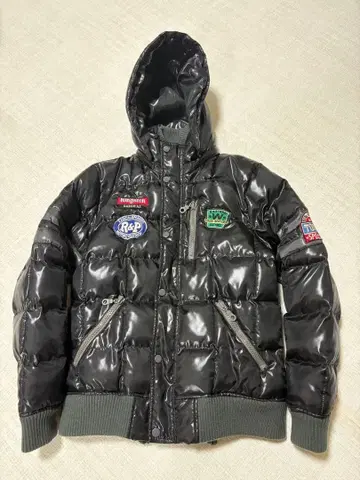 Archive y2k 00s 자켓 광택 짧은 기장 리브 그런지