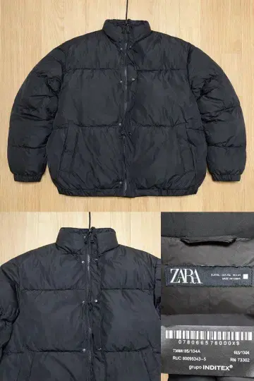 zara 다운 자켓 블랙