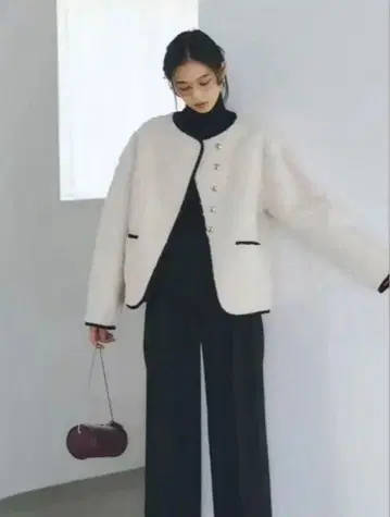 anuans 아뉴앙스 ECOPEL 파이핑 보아 자켓