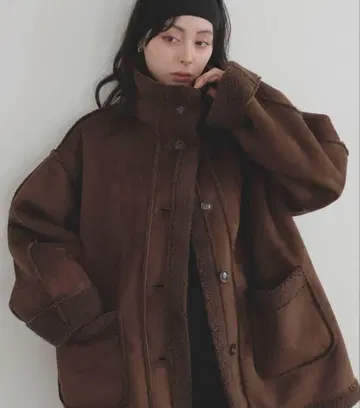 hellam/무스탕 보아 리버서블 코트