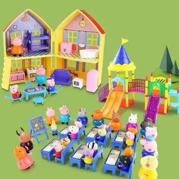 페파피그 peppa pig 25체 피규어+집+미끄럼틀+학교 세트