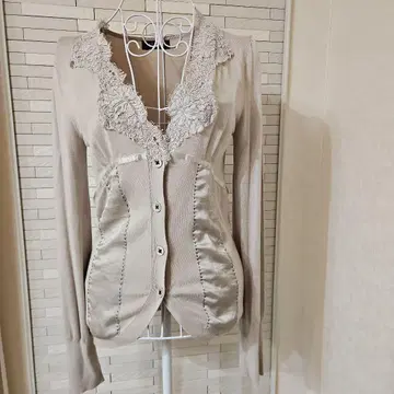 아츠로 타야마 레이스 스티치 리본 테이프 가디건 사이즈 36