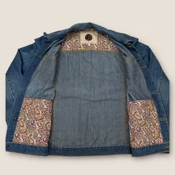 [ 컨디션 최상 ] Pretty Green 페이즐리 안감 데님 자켓