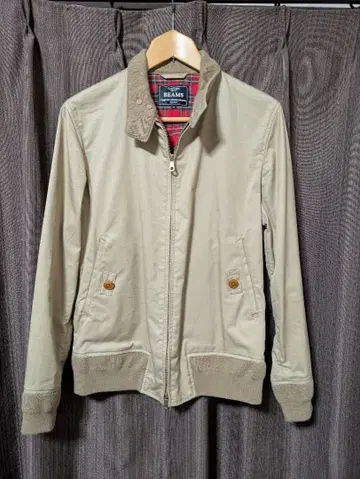 빔즈 G9 탄력 해링턴 자켓 스윙탑 블루종 빨간색 체크 무늬