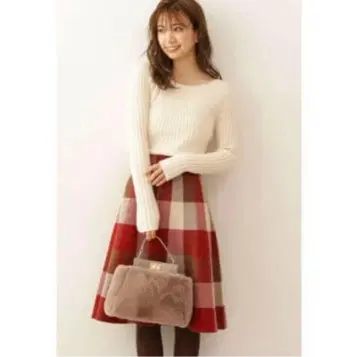 프로포션 바디 드레싱 블록 체크 니트 원피스