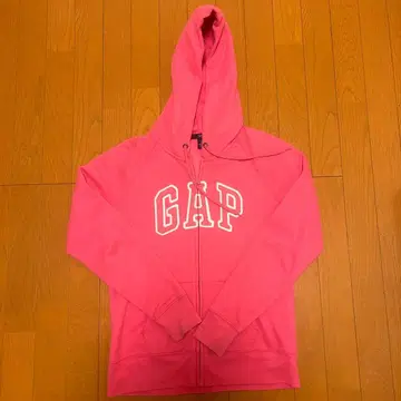 GAP 갭 로고 자수 풀 집업 후드티 핑크 Y2K