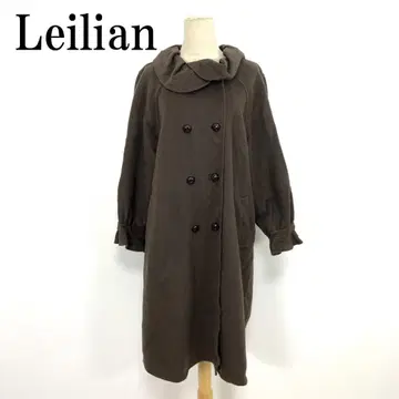 LA9066Leilian 레리안 롱 코트 브라운 울 100% 13