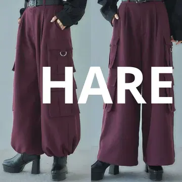 HARE 모듬 2WAY 와이드 카고 팬츠 보르도