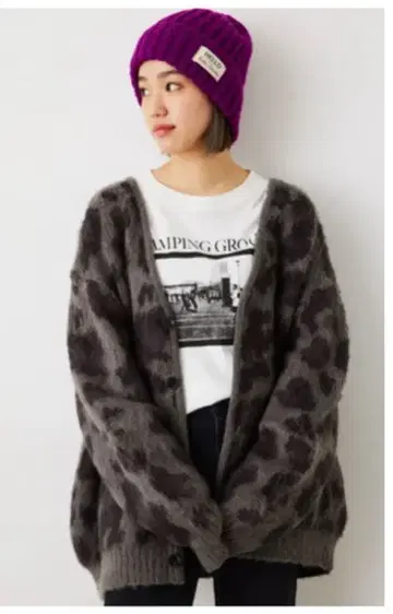 RODEO CROWNS WIDE BOWL 패턴 샤기 니트 가디건