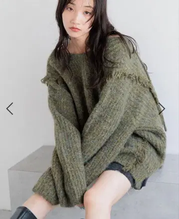 LOWRYSFARM 로리즈팜 2way 프린지 멜란지 니트 LS