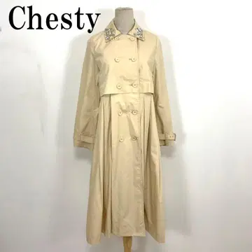 LA9067 택 포함 새상품 체스티 트렌치코트 베이지 코튼 100% 0