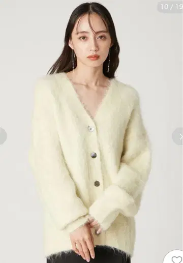 fray id 수리 알파카 V넥 가디건 화이트 이번 시즌