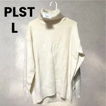터틀넥 스웨터 L 화이트 PLST 새상품 울 캐시미어
