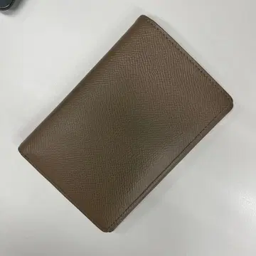 브라운 가죽 접이식 지갑