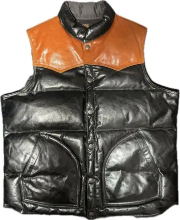 DELUXEWARE 디럭스웨어 다운 베스트 가죽 leather