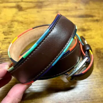 Paul Smith 컬러풀 가죽 벨트 브라운