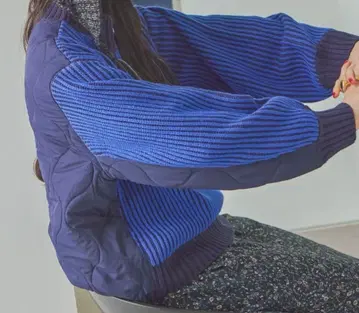 니코앤드 백 퀼트 지퍼 니트 풀오버