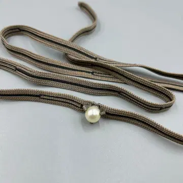241 빈티지 그레이 나일론 허리띠 펄 장식