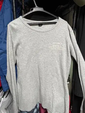 AVIREX 그레이 긴팔 롱 티 L