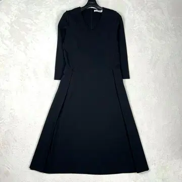 새상품급 질 샌더 현행 블랙 포멀 롱 원피스 플레어 블랙