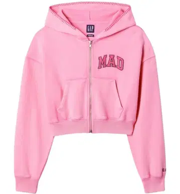 GAP MAD 크롭 후드티 핑크