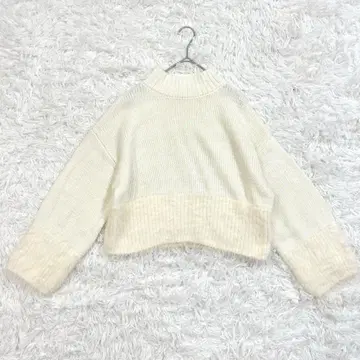 로즈팜 Rose Farm 니트 스웨터 하이넥 M 아이보리