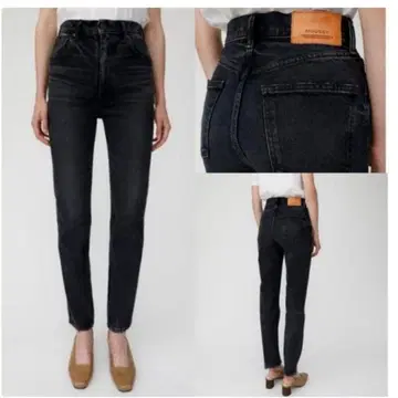 다크 그레이 스키니 데님 하이웨스트