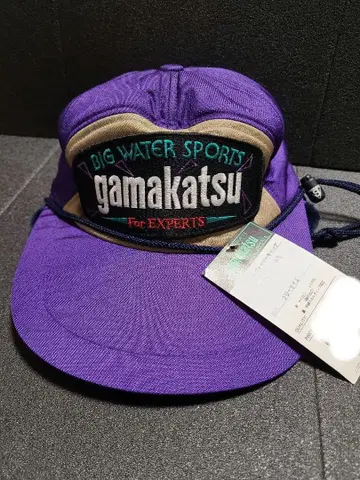 미사용 가마가츠 이어워머 캡 퍼플 빈티지 충전솜