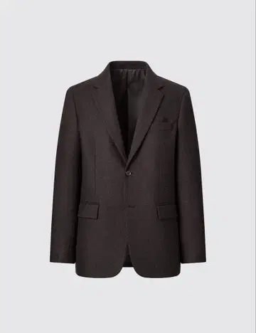 새상품급 유니클로 울 블렌드 자켓 다크 브라운 S