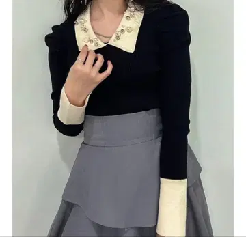 dazzlin 오너먼트 리브 상의